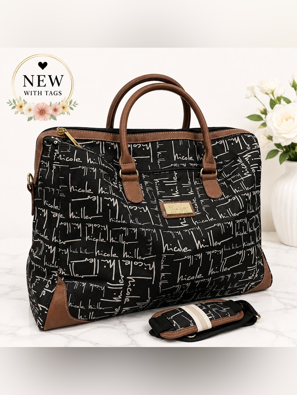 🤎 Nicole Miller Signature Print Travel Bag 🤎